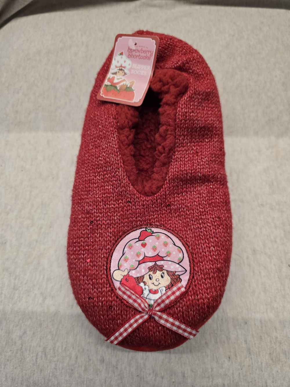 Red Womens Slipper Socks - Cozy One Piece